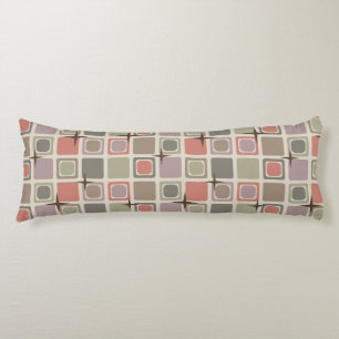Mid Century Modern Squares Stars Multicolored Body Cushion