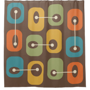 Mid Century Modern Squishy Cubes Shower Curtain