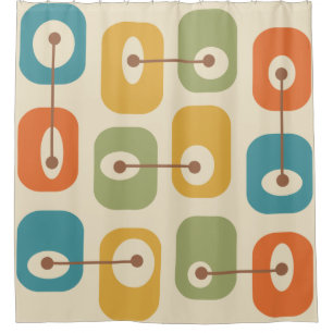 Mid Century Modern Squishy Cubes Shower Curtain
