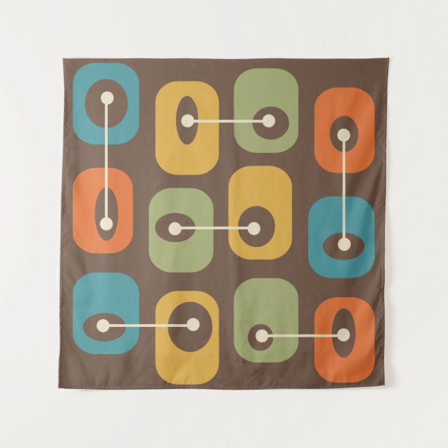 Mid Century Modern Squishy Cubes Tapestry (Front)
