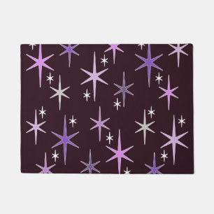 Mid Century Modern Star Sky Purple Doormat
