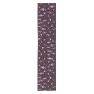 Mid Century Modern Star Sky Purple Short Table Runner