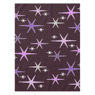 Mid Century Modern Star Sky Purple Tablecloth