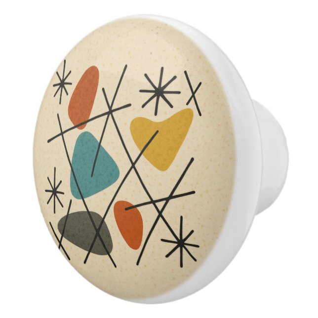 Mid Century Modern Starburst Ceramic Knob (Right)