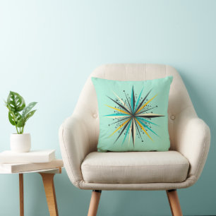 Mid Century Modern Starburst Decor Pillow