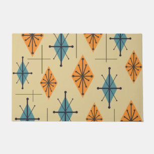 Mid Century Modern Starburst Diamonds Doormat