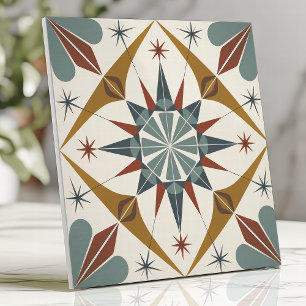 Mid-Century Modern Starburst Geometric  Tile
