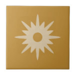 Mid-Century Modern Starburst | Ochre Gold Tile<br><div class="desc">Mid-century modern inspired design featuring a single vintage retro starburst on an ochre gold background. Simple, clean modern design. Create your own custom tile by uploading a new image, or use the "message" button to contact the designer for help. To create your own design: 1. Select personalise this template. 2....</div>