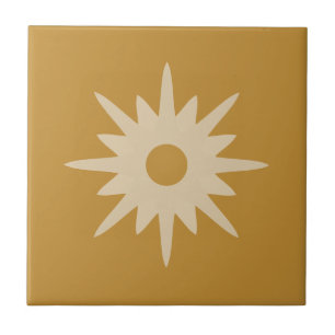 Mid-Century Modern Starburst   Ochre Gold Tile