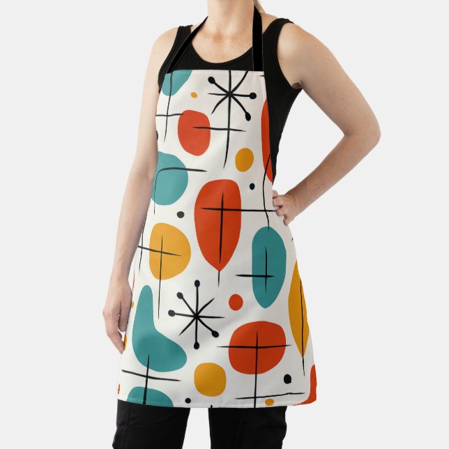 Mid Century Modern Starburst Pattern Apron (Insitu)