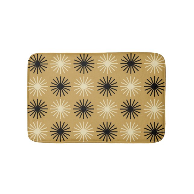 Mid Century Modern Starburst Pattern Bath Mat (Front)