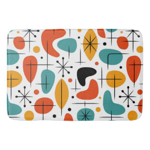 Mid Century Modern Starburst Pattern Bath Mat