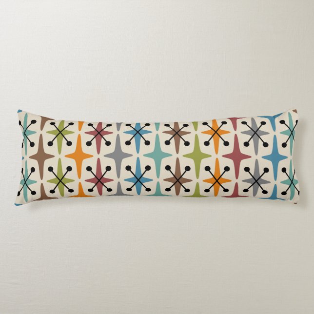 Mid Century Modern Starburst Pattern Body Cushion (Front)