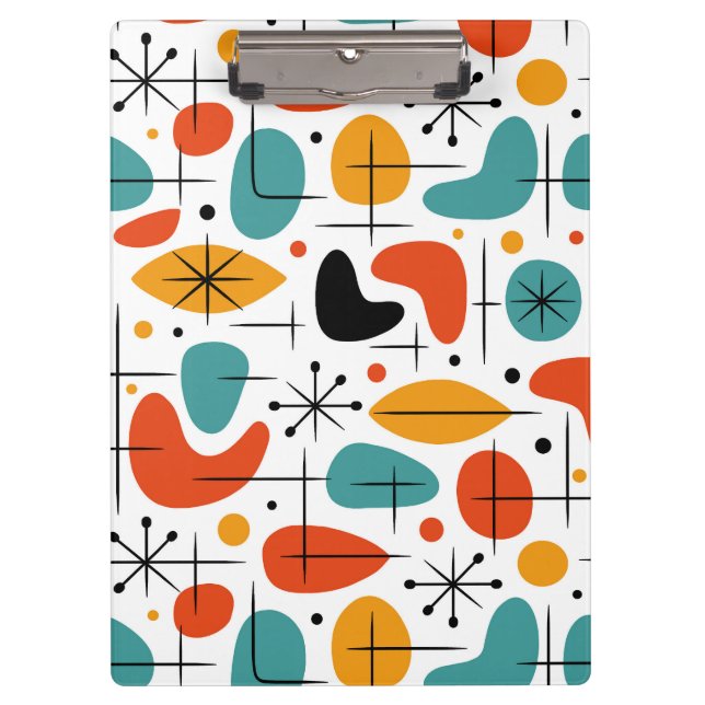Mid Century Modern Starburst Pattern Clipboard (Front)