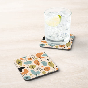 Mid Century Modern Starburst Pattern Coaster