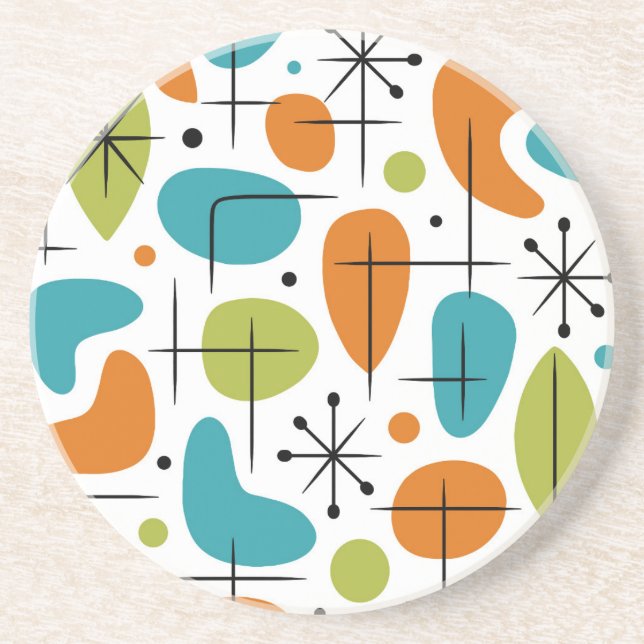 Mid Century Modern Starburst Pattern Coaster (Front)