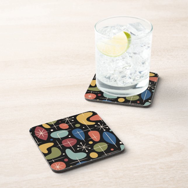 Mid Century Modern Starburst Pattern Coaster (Right Side)