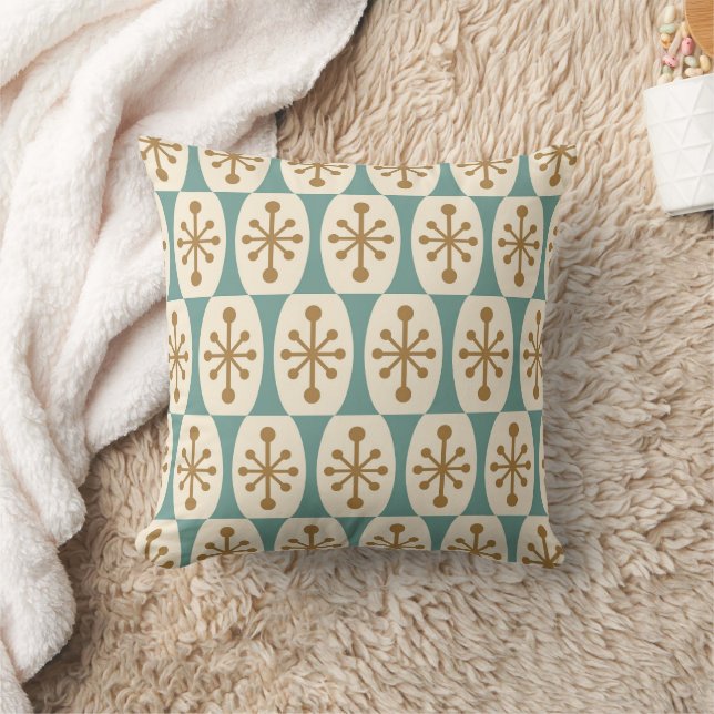 Mid Century Modern Starburst Pattern Cushion (Blanket)