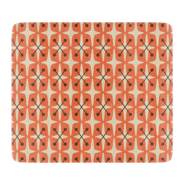 Mid Century Modern Starburst Pattern Cutting Board (Front)