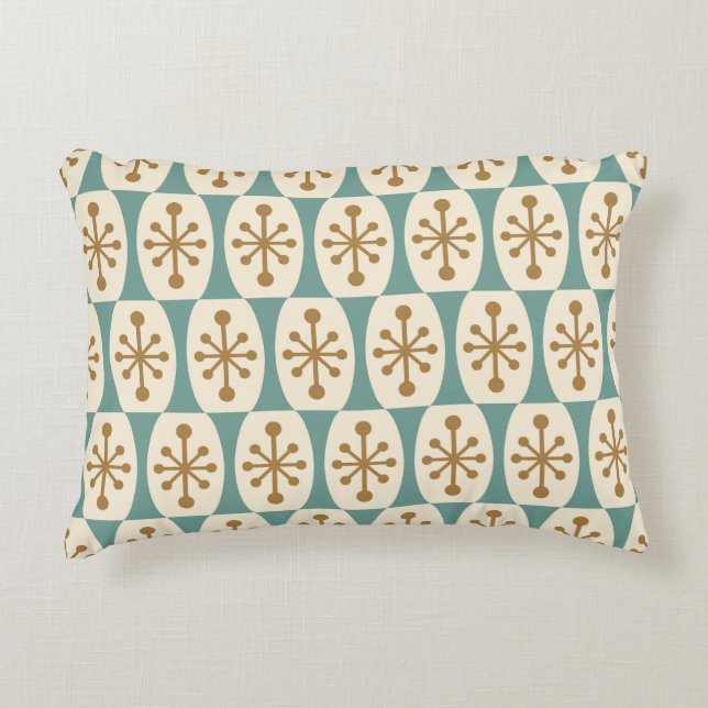 Mid Century Modern Starburst Pattern Decorative Cushion (Front)
