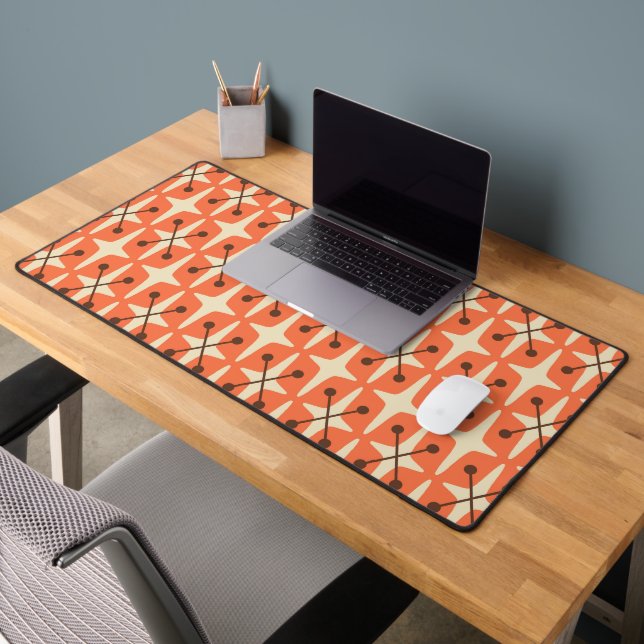 Mid Century Modern Starburst Pattern Desk Mat (Office 2)