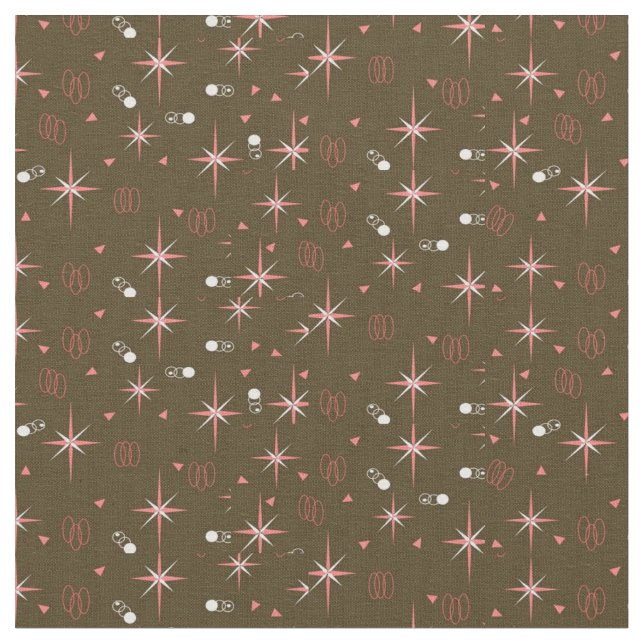 Mid-Century Modern Starburst Pattern Fabric (Close Up)
