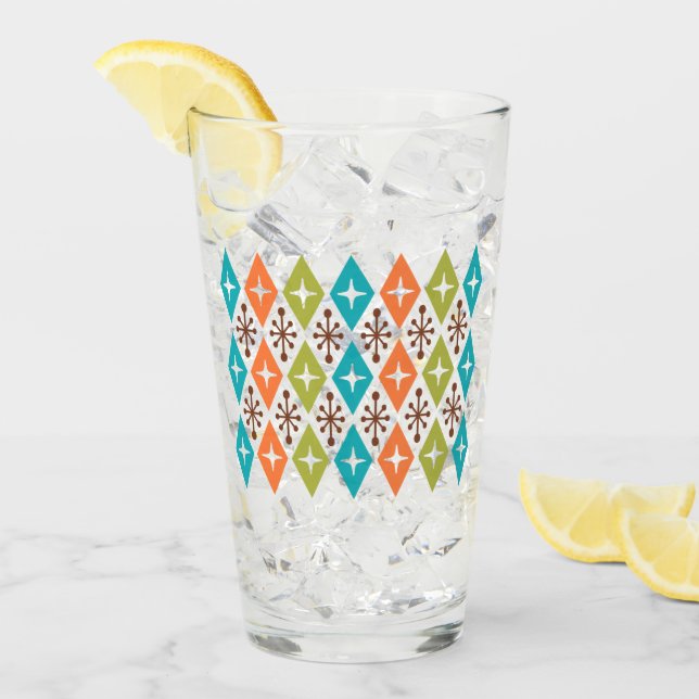 Mid Century Modern Starburst Pattern Glass (Front Ice)