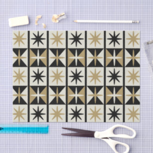 Mid Century Modern Starburst Pattern in Blues Tissue Paper