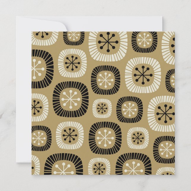 Mid Century Modern Starburst Pattern Invitation (Front)
