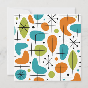 Mid Century Modern Starburst Pattern Invitation