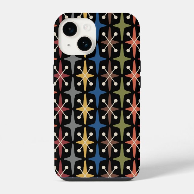 Mid Century Modern Starburst Pattern iPhone Case (Back)