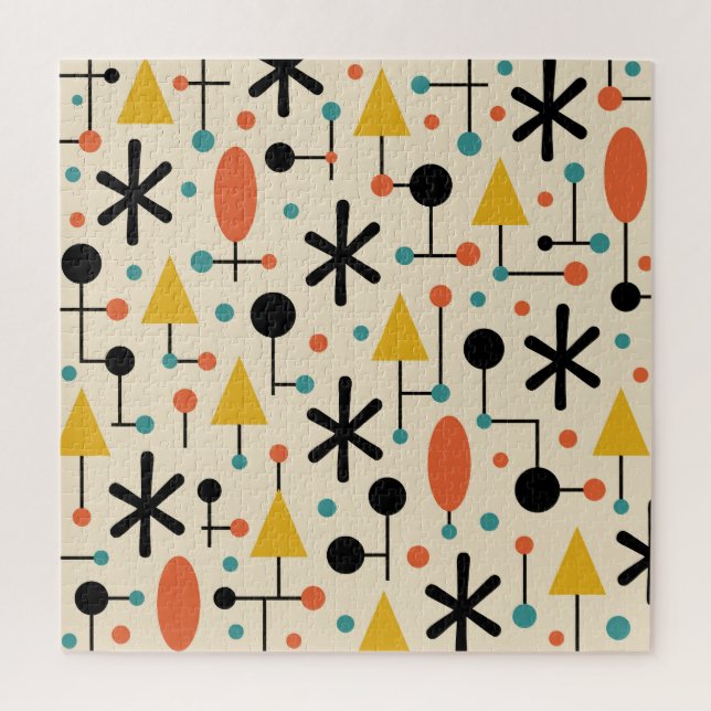 Mid Century Modern Starburst Pattern Jigsaw Puzzle (Vertical)