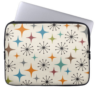 Mid Century Modern Starburst Pattern Laptop Sleeve