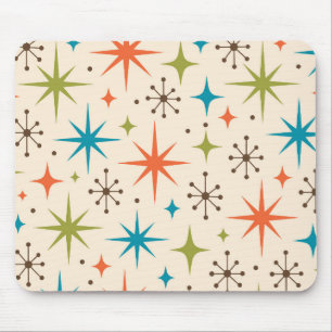 Mid Century Modern Starburst Pattern Mouse Mat
