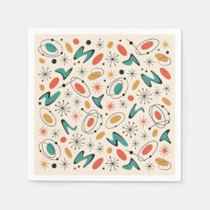 Mid Century Modern Starburst Pattern Napkin
