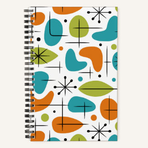 Mid Century Modern Starburst Pattern Notebook