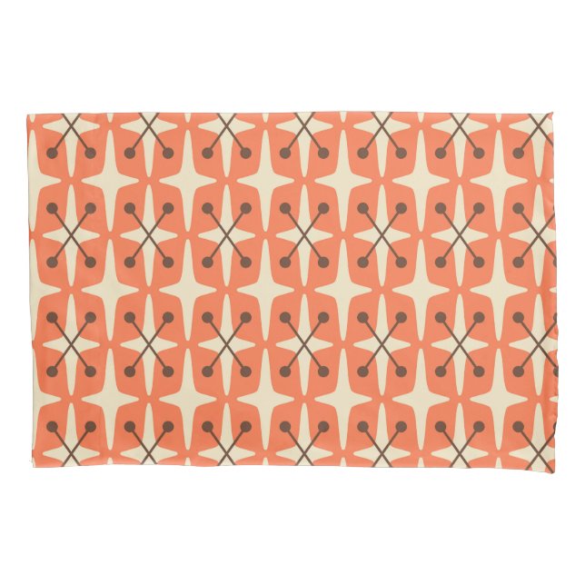 Mid Century Modern Starburst Pattern Pillowcase (Front-Left)