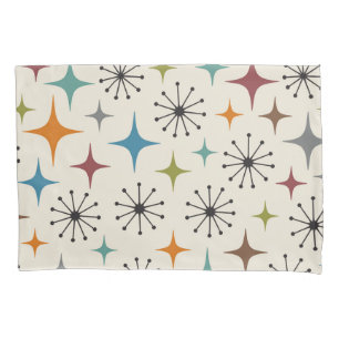 Mid Century Modern Starburst Pattern Pillowcase