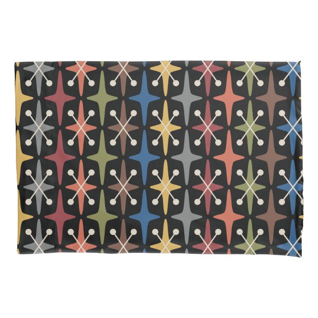 Mid Century Modern Starburst Pattern Pillowcase (Front)