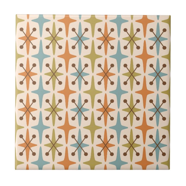 Mid Century Modern Starburst Pattern Pillowcase Tile (Front)
