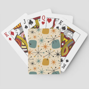 Mid Century Modern Starburst Pattern Playing Cards