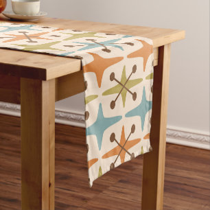 Mid Century Modern Starburst Pattern Short Table Runner