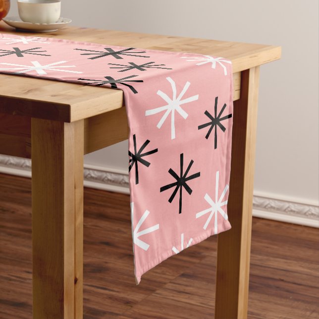 Mid Century Modern Starburst Pattern Short Table Runner (In Situ)