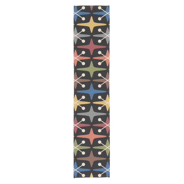 Mid Century Modern Starburst Pattern Short Table Runner (Front)