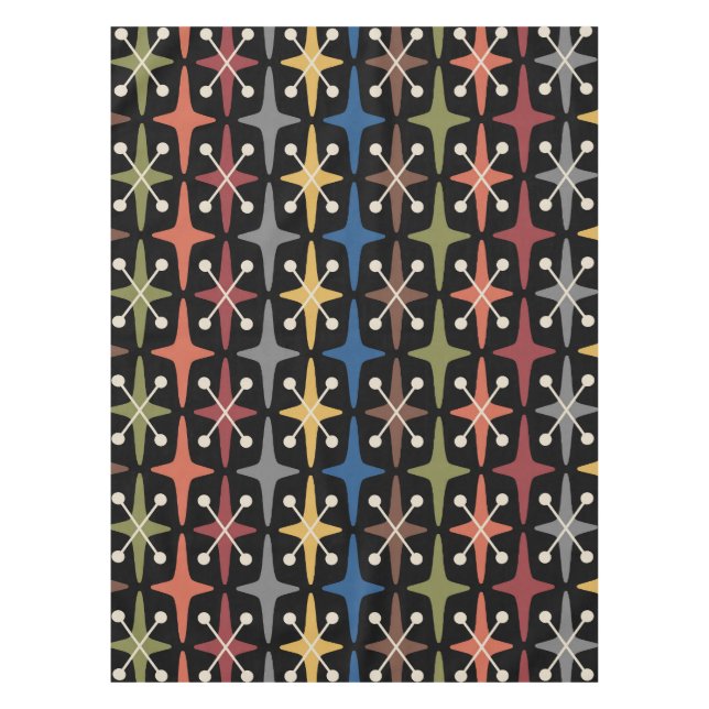 Mid Century Modern Starburst Pattern Tablecloth (Front)