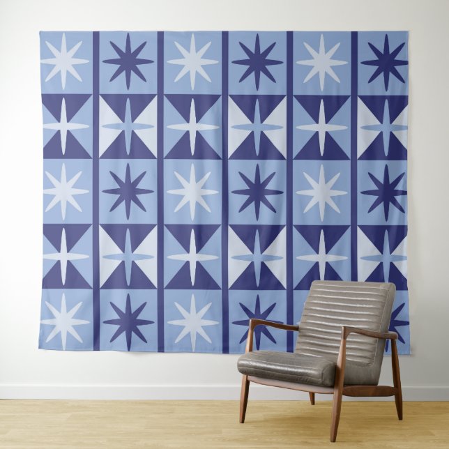 Mid Century Modern Starburst Pattern Tapestry (In Situ (Horizontal))