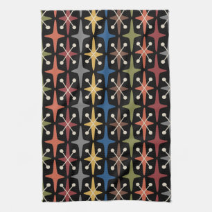 Mid Century Modern Starburst Pattern Tea Towel