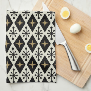 Mid-Century Modern Starburst Pattern Tea Towel