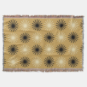 Mid Century Modern Starburst Pattern Throw Blanket
