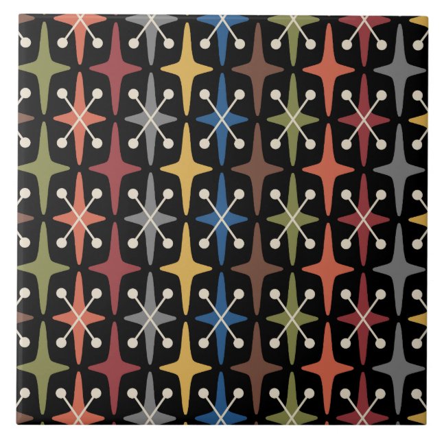 Mid Century Modern Starburst Pattern Tile (Front)
